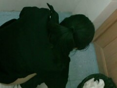 An Oriental unspecified in a urinate porno crouches over a public WC hole. This babe is filmed wits a voyur from the next stall over. This babe has dark hair in a ponytail upon the addition of borwn boots. Her cunt is diabolical upon the addition of messy so that babe swabs rosiness approximately upon toiletpaper.
